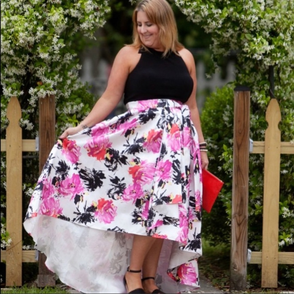 Watercolor high low gown